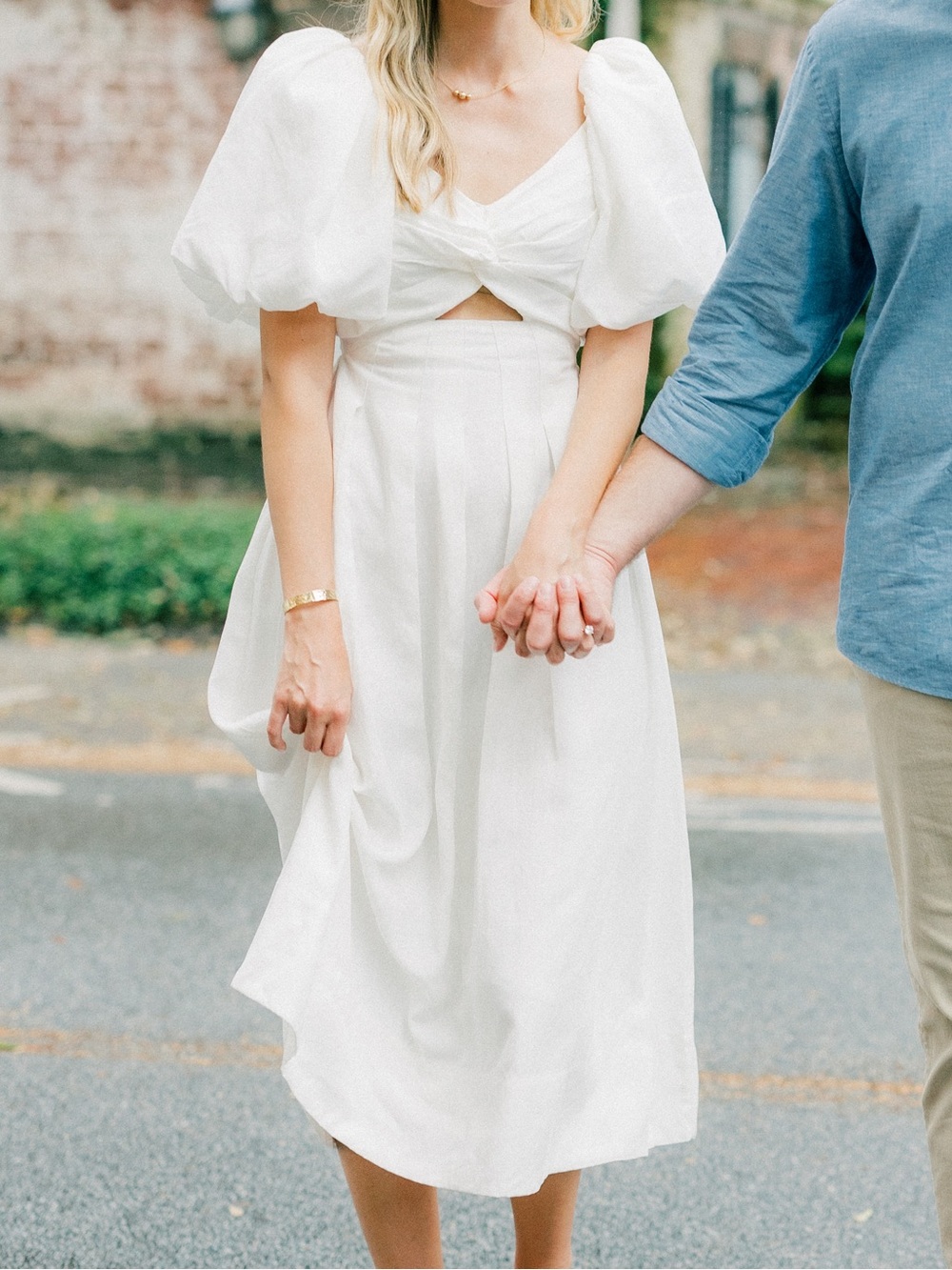 O.P.T Midi Dress with Puff Sleeves